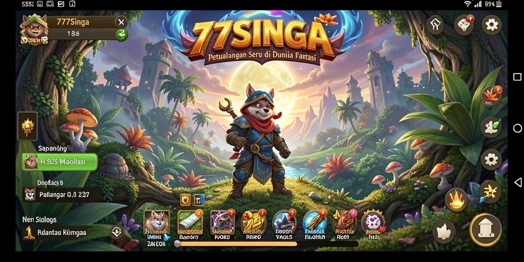 Tampilan gameplay seru di dunia petualangan yang menakjubkan.