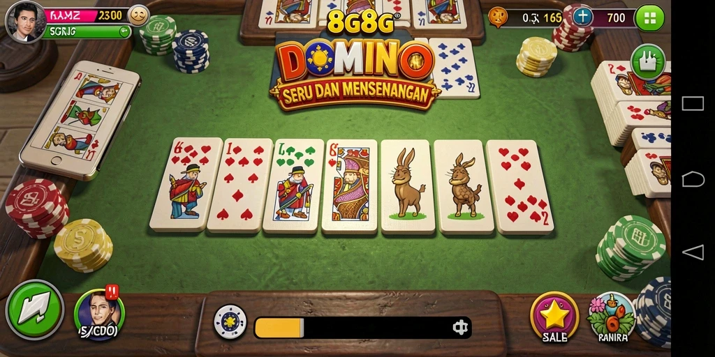 Gameplay domino yang seru dan menantang di 8G8G.
