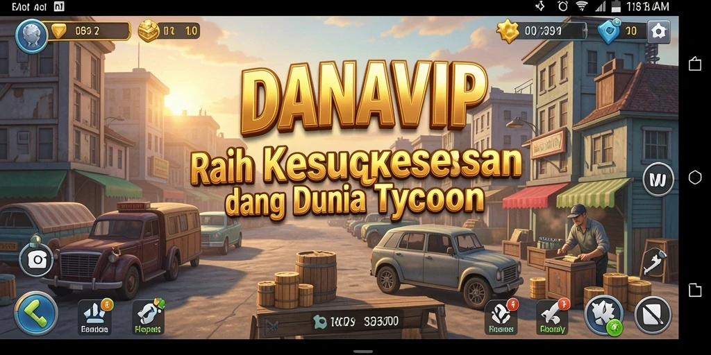 Tangkapan layar gameplay <strong>DANAVIP</strong> yang menunjukkan manajemen bisnis yang menarik.