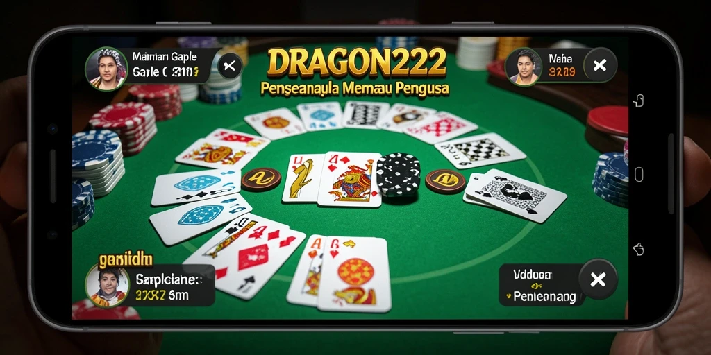 Screenshot gameplay dari DRAGON222 menampilkan suasana bermain Gaple yang seru.