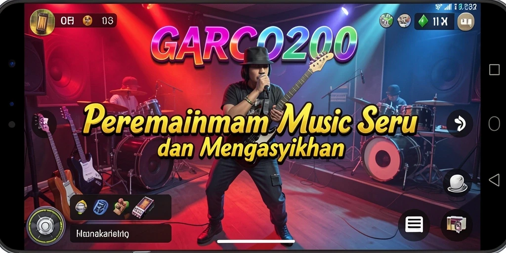 Tampilan gameplay GARCO200 dengan melodi yang memukau dan tantangan musik.