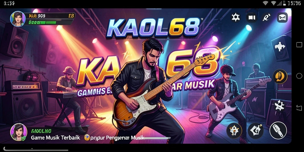 Tampilan antarmuka KAOL68 saat memainkan lagu dengan gameplay seru.