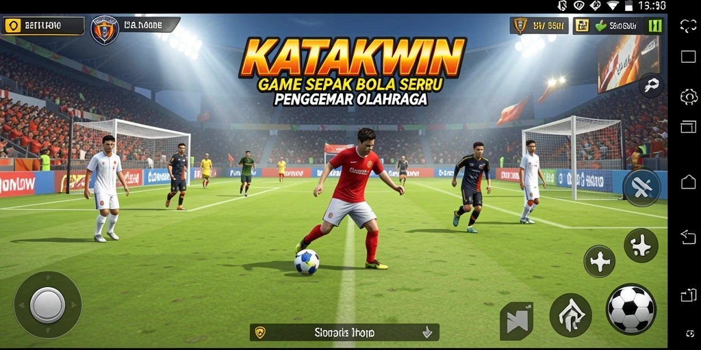 Tangkapan layar KATAKWIN menunjukkan aksi seru di lapangan sepak bola.