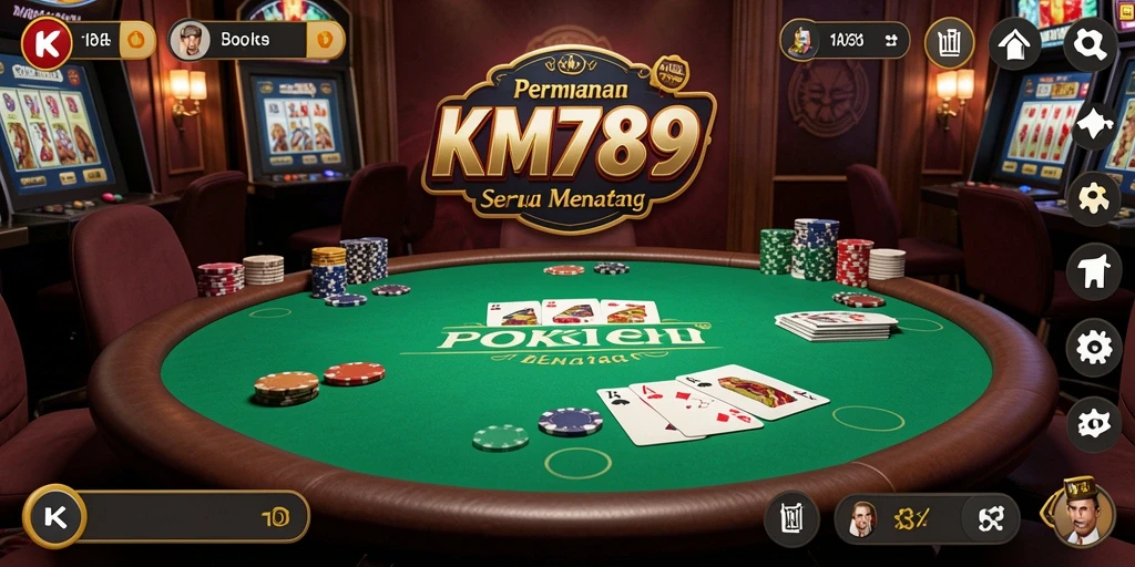 Tangkapan layar gameplay KM789 yang menunjukkan keseruan bermain Poker.