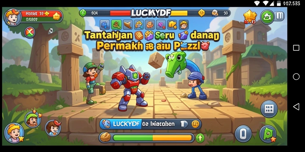 Tampilan gameplay LUCKYDF yang menantang dan menarik.