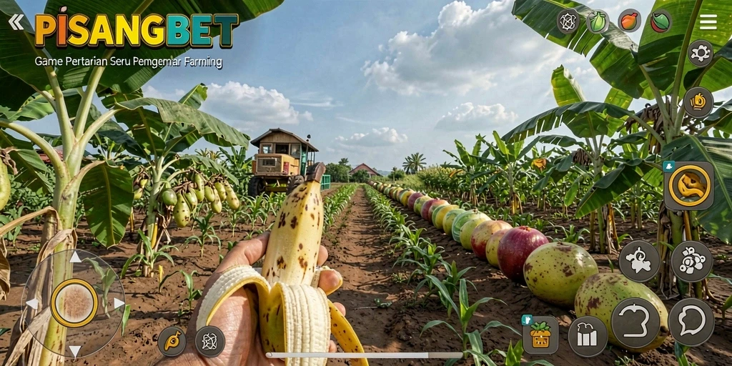 Screenshot PISANGBET menampilkan aktivitas bertani yang menarik.