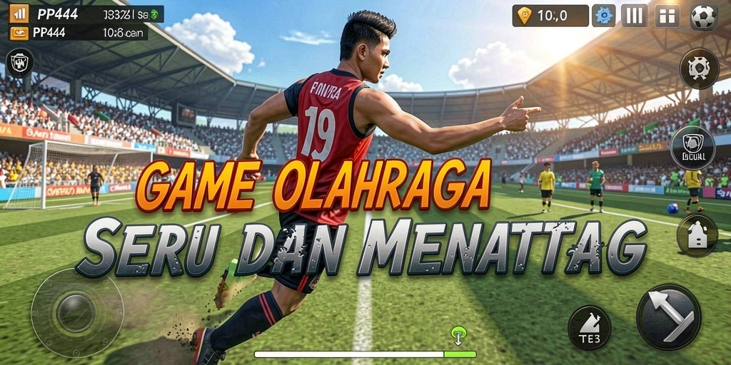 Screenshot gameplay PP444 menampilkan aksi olahraga yang seru.