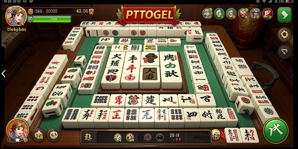 Screenshot gameplay PTTOGEL menampilkan aksi seru Mahjong yang menantang.