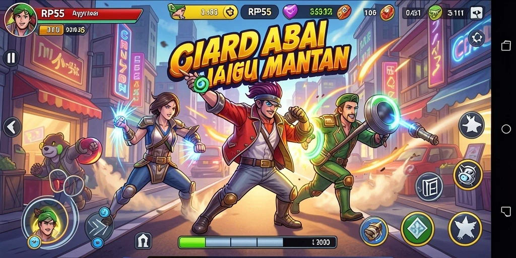 Screenshot gameplay RP55 menampilkan aksi mendebarkan dari level Arcade.