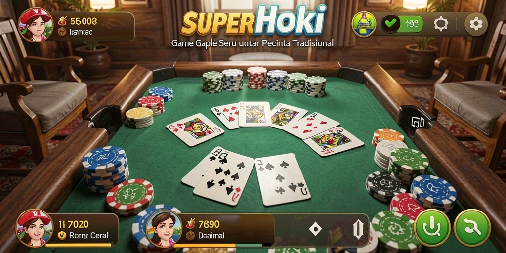 Tampilan gameplay seru Gaple dengan teman-teman.