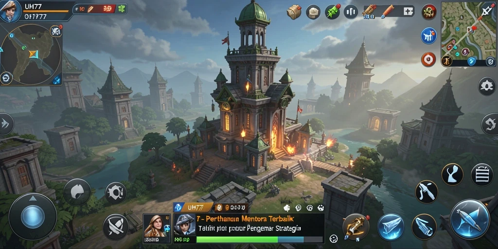 Screenshot UH77 menampilkan aksi menegangkan dalam permainan Tower Defense.