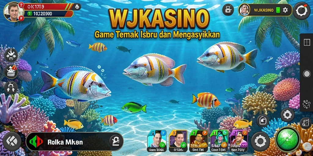 Tampilan gameplay seru dengan berbagai ikan menunggu untuk ditangkap.