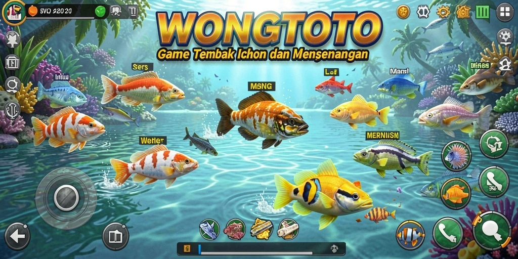 Screenshot gameplay WONGTOTO menampilkan petualangan menembak ikan yang seru.