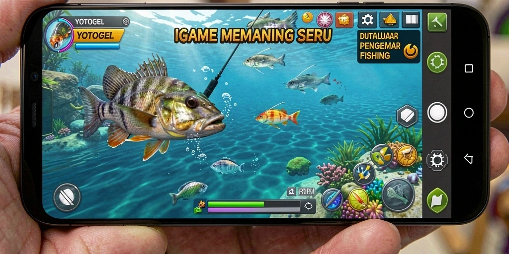 Tampilan gameplay YOTOGEL yang seru dan menegangkan saat memancing.