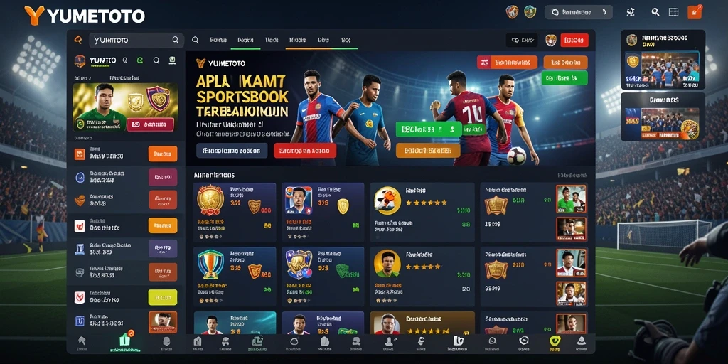 Tampilan antarmuka YUMETOTO saat bermain taruhan olahraga.